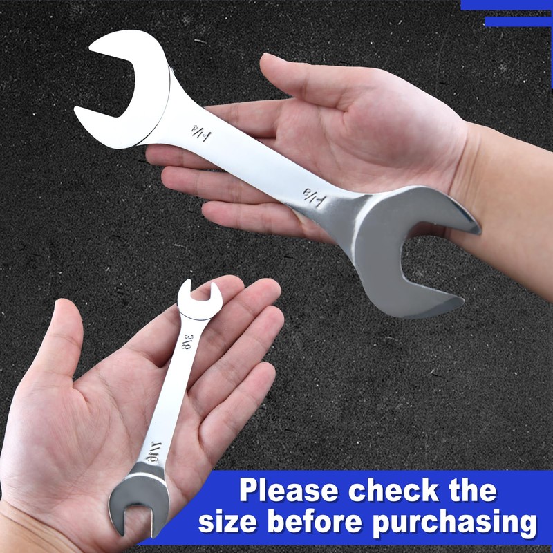 LEONTOOL Ultra Thin Spanner Set, Double Ended Spanner, SAE 7-Piece