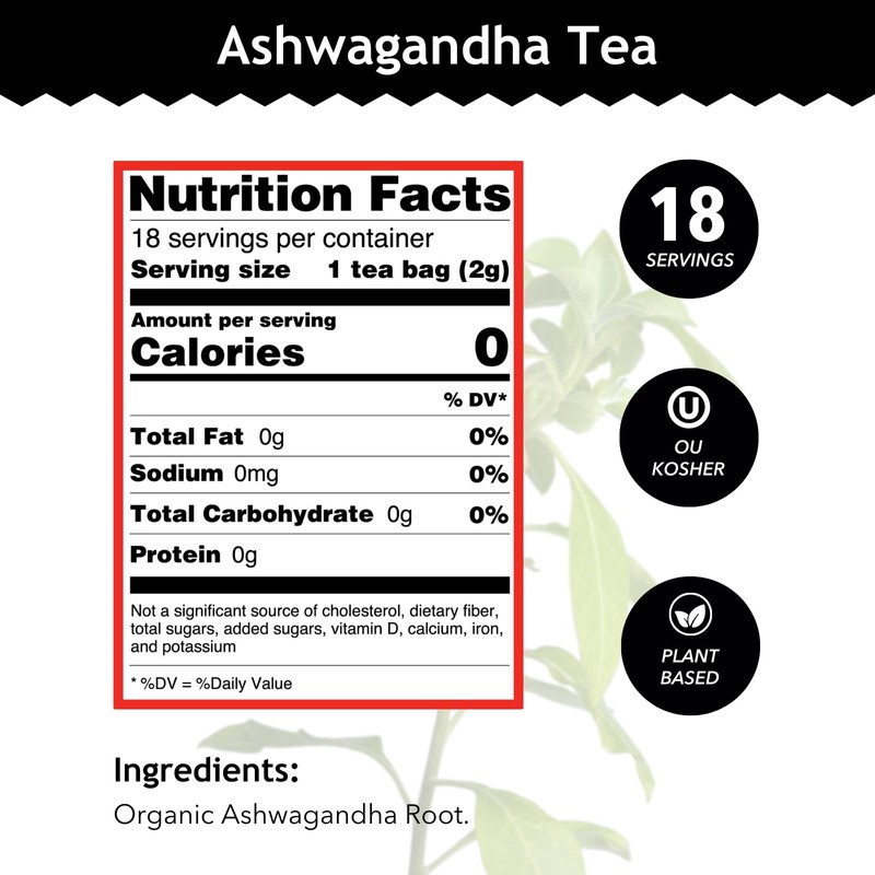 Buddha Teas - Ashwagandha Root Tea - Herbal Tea -