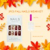 Fall Red Press on Nails Short Square Fake Nails with