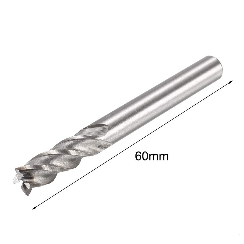 uxcell 1/4" x 1/4" 4 Flute Straight Shank HSS Spiral