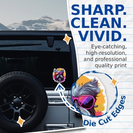 (2 Pack) Skye Terrier Dog Stickers - Skye Terrier with Sunglasses - Choose FromOver 100 Dog Breeds - 5 Inches On Longest Side - Premium Vinyl - Made in USA - BMCS0401