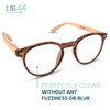 Brown Retro Bamboo Frame Round Reading Glasses for Women with