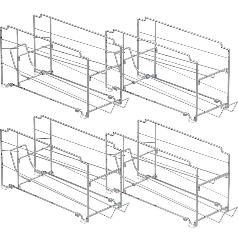 Simple Houseware Front Loading Can Dispenser, 4 Pack, Chrome