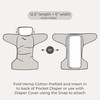 Hemp Prefold Inserts with Snap - 2 Layers - Reusable