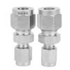 4Pcs Compression Tube Fitting Stainless Steel DoubleFerrule Converter Adapter(Ф4/Ф8 )