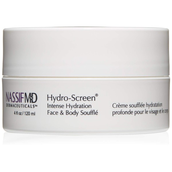 NASSIF MD Hydro-Screen Face And Body Souffle, Hydrating Skin Moisturizer, Hyaluronic Acid, Omega 3, Anti Aging, Even Skin Tone, 4 Fl Oz