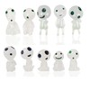 DERAYEE 10pcs Resin Luminous Wooden Elf Figurine Luminous Miniature Decoration