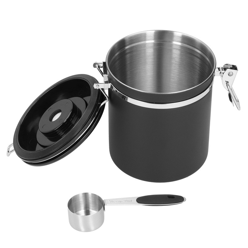 1.5L 304 Stainless Steel Coffee Beans Tea Canister Sealed Food