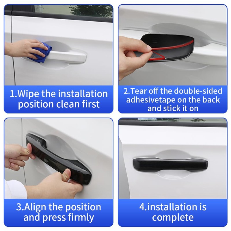 LUNQIN Car Door Handle Cover for Toyota RAV4 2019-2025，Highlander 2020-2026，Crown