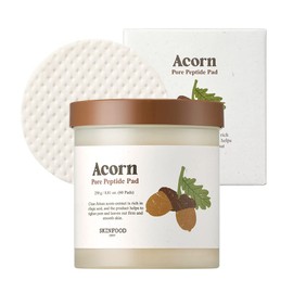 SKINFOOD Acorn Pore Peptide Pad 260g (9.17 oz) 60 Sheets- Vegan Pore Firming Toner Pad with Peptide Elasticity Care, Instantly Tight Enlarged Pore, Non-Irritated Hydration Boosting