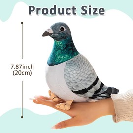 FOPSDGN Pigeon Plush Toy, Pigeon Plush Doll Simulation Pigeon Toy, Pigeon Plush Stuffed Animal Doll, Soft and Cute Peace Bird Animal Ornaments, for Home Decorations, Children's Gifts