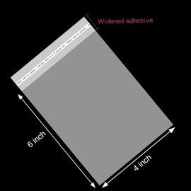 Aubeco 100pcs 4x6 inch Self Sealing Cellophane Bags, Small Treat Bags, Clear Resealable Cello Bags, Cellophane Bags for Cookie Packaging