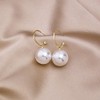 Bridal Large Pearl Drop Dangle Earrings Half Open Hoop Earrings