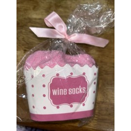 Topper New Pink Wine Socks With Bottle Topper