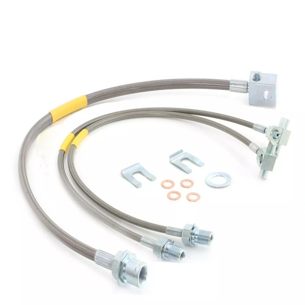 Unbranded Full Set Stainless Steel Extended Brake Lines For 71-78
