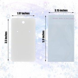 Twavang Earring Card Holder Set, 100Pcs Kraft Paper Earring Display Cards, 100 Pairs Clear Earring Backs with 100Pcs Self Adhesive Bags for Earrings Jewelry Display (White, 3.5" x 2")