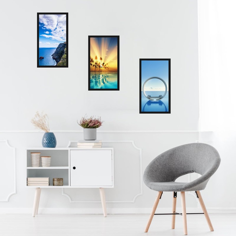 MENNTHUI 7x14 Black Picture Frame, Tabletop and Wall Mounting Horizontally
