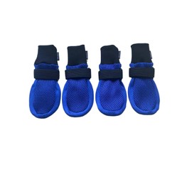 LONSUNEER Dog Shoes Soft and Lightweight, Dog Booties with Breathability Fabric, Dog Boots for Spring Summer and Fall Set of 4 Size Large Color Blue