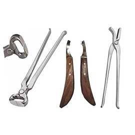 Equinez Tools Hoof Nipper 14" with Horse Shoe Care Hoof Nail Clincher & Farrier Hoof Knives Set