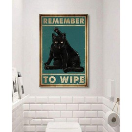 Bioprocess Black Cat Vintage Retro Tin Sign Poster 8x12 inch