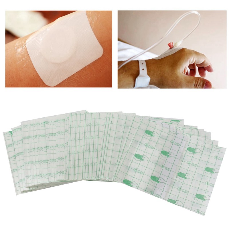100pcs Transparent Waterproof Tape PU Film Anti Allergic Wound Fixing