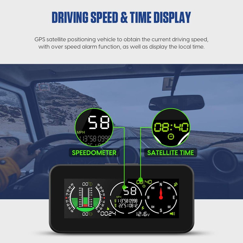 MR CARTOOL M60 Car Inclinometer Digital GPS HUD Automotive Head