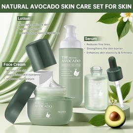 Kit de cuidado de la piel con aguacate, kits de regalo para el cuidado de la piel para hidratar la piel, kit facial antienvejecimiento para mujeres...