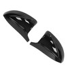 Pair Horned Rearview Side Door Mirror Covers Glossy Black Replacement
