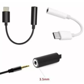 Unbranded USB-C Type C Adapter Port to 3.5MM Aux Audio Jack Earphone Headphone Cable USB - Brand New, White