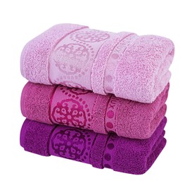 ZUKULA Luxury Home, Hotel & Spa Premium 3-Piece Hand Towel Set, 100percent Turkish Cotton, 20inch x 35,5inch (50x90cm), 3 Ultra Soft Bath Towels Purple 20inch x 35.5inch (50x90cm)