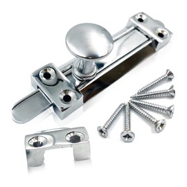 1 Pack Polished Chrome Sliding Door Lock, Heavy-Duty Steel Door Bolts for Internal Doors, Surface-Mounted Bathroom Door Lock, Internal Door Lock Slide Lock for Bedroom, Bathroom & Cupboards