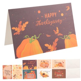STOBOK 8pcs Thanksgiving Pumpkin Greeting Cards Festival Blessing Cards Envelopes for Adults and Boys and Girls Handwritten Messages for Thanksgiving Celebrations and Encouragement