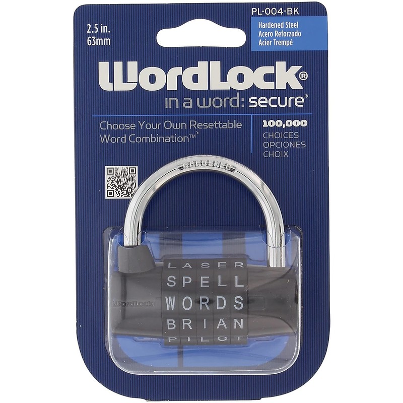 WordLock 63-millimeter Resettable Choose Your Own Word 5-dial Hardened Steel