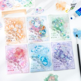 Alideco 120pcs Scrapbook Stickers Vintage Fantasy Bubbles Watercolor Swoosh Scrapbooking Junk Journal Crafts Embelishment Decoration Stickers (huancaipaoying)
