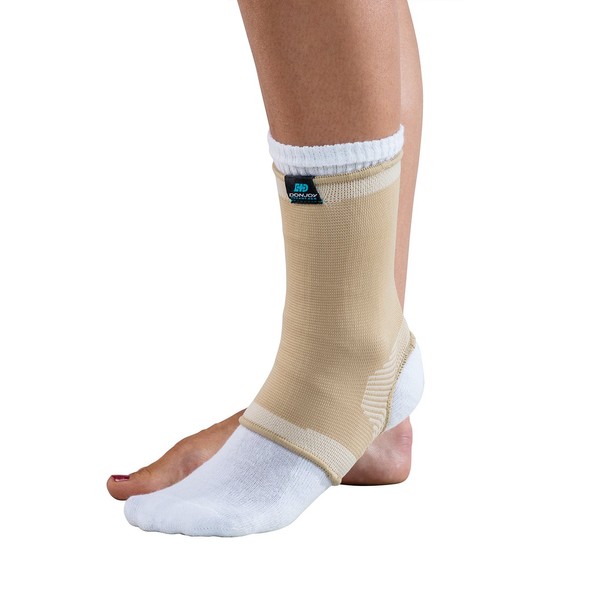 DonJoy Advantage DA161AV01-TAN-S Elastic Ankle for Sprains, Strains, Swelling, Arthritis, Easy to Apply Elastic Stretch Fabric with Open-Heel Design, Tan