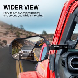 AceRide Mirrors Doors Off Compatible with Wrangler JL 4XE Gladiator JT 2024 2025, Wider View, No Vibrate & Wobble (NOT Fit 1986-2023 Wrangler Gladiator)