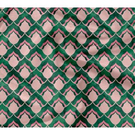 Soimoi, Green - Geometric Print, Canvas Fabric Material - 58 Inch Wide, 1 Meter, Unstitched Fabric for Upholstery, Bags, Sofa, Chair, Wall Decor and Outdoor Gear