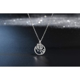 Qings Constellation Necklace 925 Sterling Silver CZ Scorpio Horoscope Zodiac Sign Pendant Necklace for Women Girls Valentine's Day