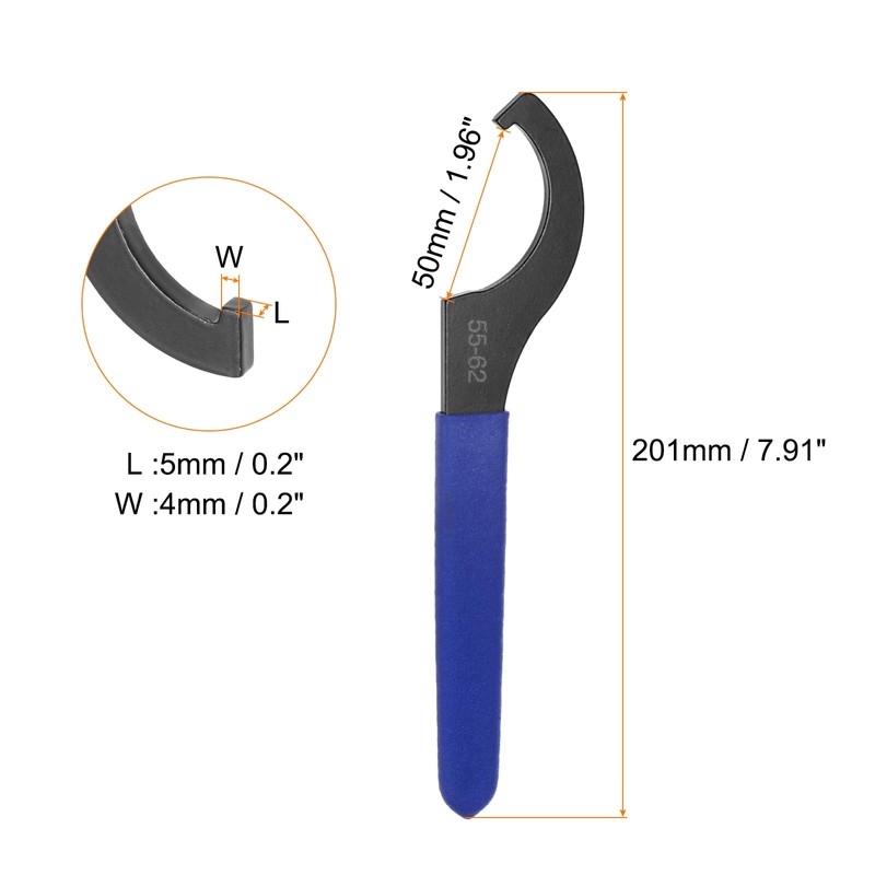 sourcing map C Hook Spanner Wrench 55-62 Nut Shock Wrench