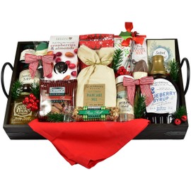 Gift Basket Village - Deluxe Christmas Morning Breakfast Tray with Wooden Breakfast Serving Tray