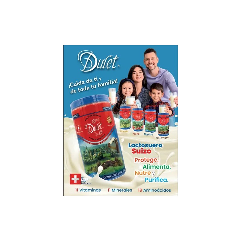 Pack 2 Bolsas Dulet Lactosuero Suizo Elige Sabor Fresa 450gr