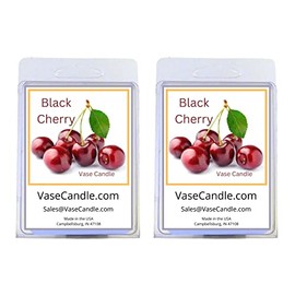 Black Cherry Vase Candle - An extremely strong aroma of fresh ripe black cherries. (Wax Melts)