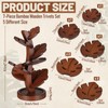 Zhehao 7 Pcs Bamboo Wooden Tree Trivets with Storage Stand,
