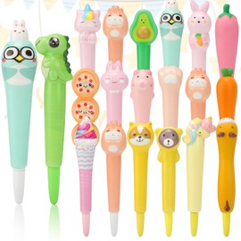 TOYESS Girls Party Bag Fillers for Kids, 20 Pcs Multi Coloured Pens, Kawaii Cute Cartoon Animal Gel Ink Pens, Kids' Party Favours for Class, Easter & Birthday
