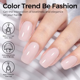 TOMICCA Nude Gel Nail Polish, Light Nude Gel Polish, Milky Nude Nail Polish Gel, Neutral Gel Nail Art Manicure Salon DIY