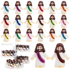 80 Pcs Mini Jesus, Little Jesus Figures to Hide Tiny Figurines in Bulk and Pocket Seek Religious Gifts for Easter Egg Stuffers Fillers Sunday School Baptism Christ Savior Craft