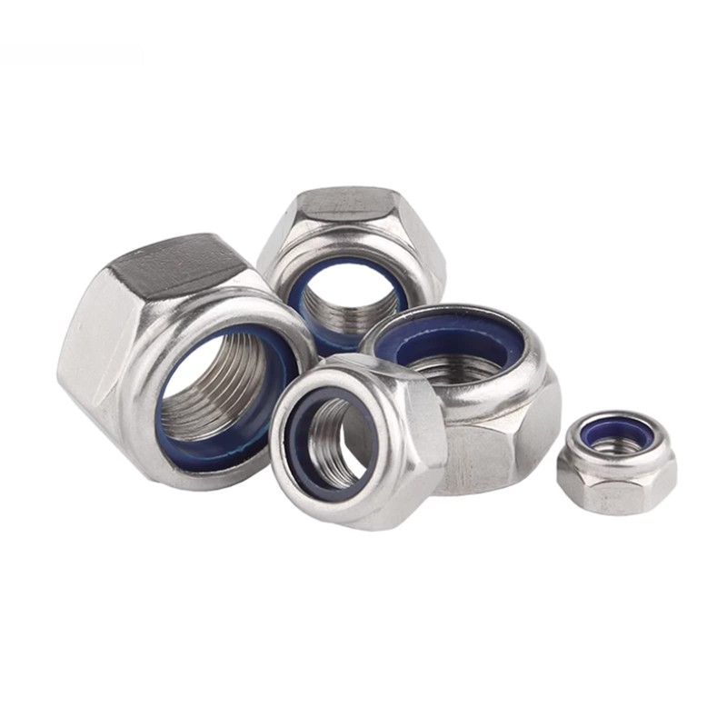 M6 Nylon Insert Lock Nuts, M6-1.0 Nylon Locknuts 304 Stainless