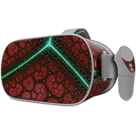 Decal Style Skin Wrap Compatible with Oculus Go Headset - Linear Cosmos Red (Oculus NOT Included)
