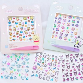 [Overseas] Children's Nail Stickers, Character Nail Stickers, Nail Materials, DIY Nail Stickers, Mixing, 60 for Kids, Embossed Nails. This product starts from a box. 1 box = 60 pieces/Full box of mixed hair in various patterns. 50ea