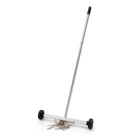 Heavy Duty Magnet Pickup Sweeper Tools - 17 inch - Magnetic Pick Up Sweeper -10 Lbs - Yard Magnet with Telescoping Holder and Wheels to Pick Up Nails, Magnetic Sweeper for Construction,Lawn,Roofing